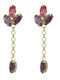 Victoria Cruz Earrings made of Silver Gold Plated with Stones