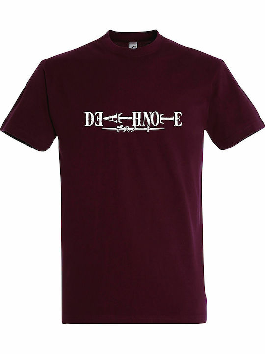 Unisex T-Shirt Death Note Logo Mangal Burgundisch