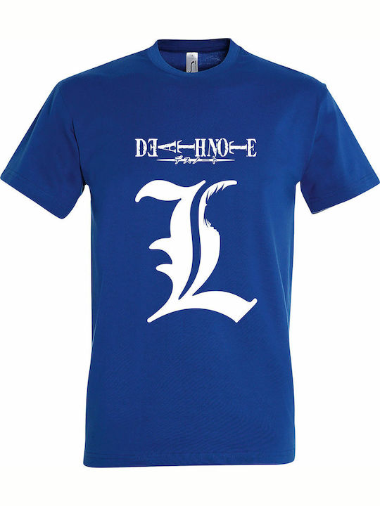 T-shirt Unisex " Death Note L Manga " Royal Blue