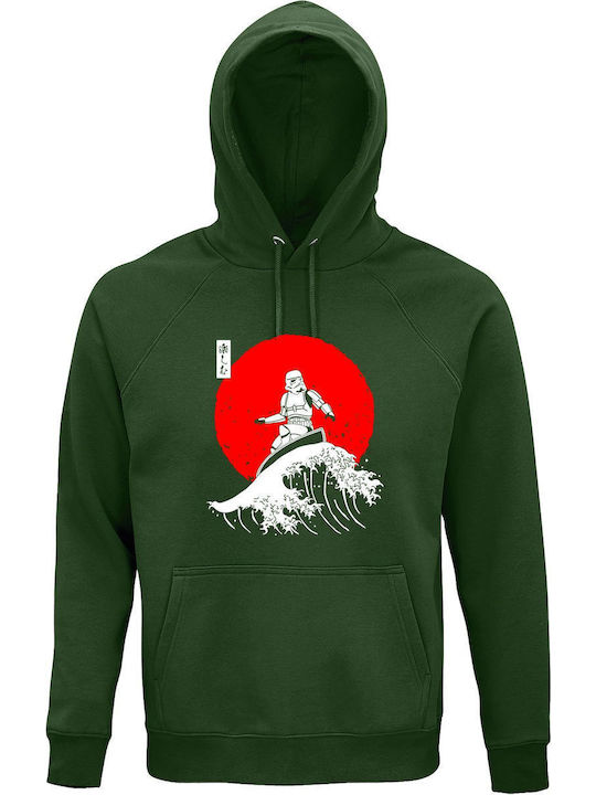Hoodie Unisex Organic " Empire Wave Star Wars " Dark Green