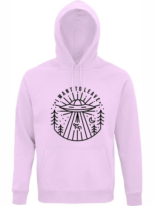 Hoodie Unisex Organic " I Want To Leave Aliens ...