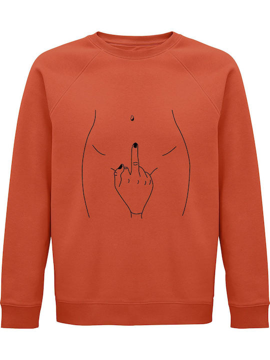 Unisex Organic Cotton Sweatshirt No Sex Today Women Empowerment Sweet Orange