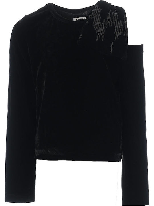 Kids Long-Sleeved Black Blouse