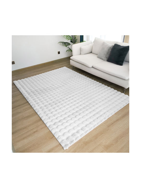 Beauty Home Antiderapant Covor Rectangular Din blană Alb