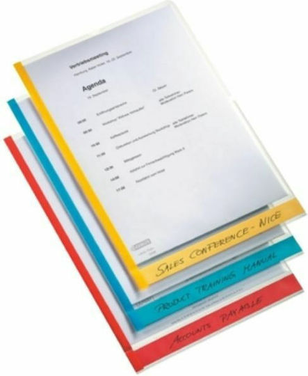 Esselte Binder Pocket Expandable Reinforced Transparent With Yellow Border 15398 Type C
