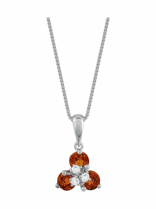 Halskette Granat Diamanten Brillant Weißgold K18 Kl036491