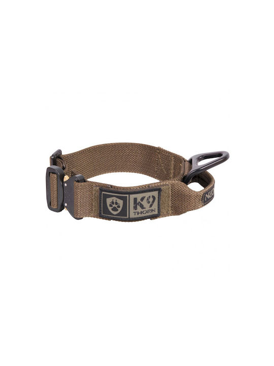 K9 Thorn Dog Collar Bravo 45mm Handle Metal Buckle Cobra Brown Coyote Medium 35-45cm