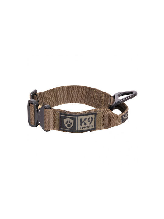 K9 Thorn Dog Collar Bravo 45mm Handle Metal Buckle Cobra Brown Coyote XLarge 50-70cm