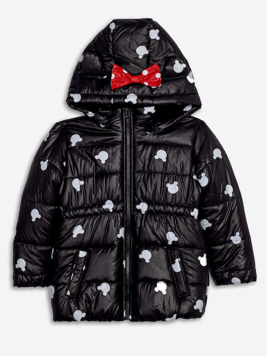 Kids' Casual Jacket with Lining & Hood Black/White/Red