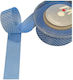 Markas Single Face Polka Dot Ribbon 35mmx18m Light Blue White 48370
