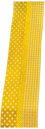 Markas Κορδέλα Μονής Όψης Καρώ & Πουά 50mmx9m Yellow White 48384
