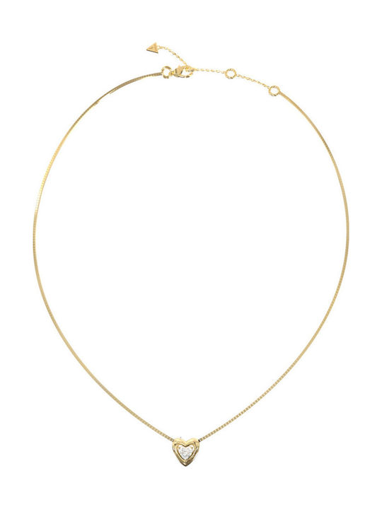Guess Necklace with design Heart from Gold Plated Steel