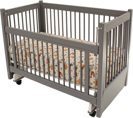 Hanah Home Babybett Grau mit Matratze 68x127cm