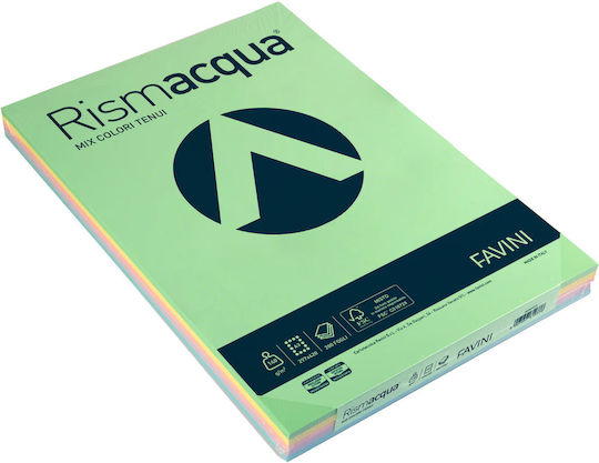 Favini 200 Sheets Rismacqua 140g/m2 Mix 6 Soft Colors 29.7x42 A3
