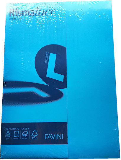 Favini 50 Φύλλα Rismaluce 200g/m2 Μπλε 55 21x29,7 A4