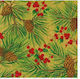 Party Napkins Luncheon Evergreen Berries Gold 16.5x16.5cm Caspari 20 Pieces