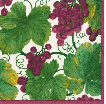 Party-Servietten Cocktail Vineyard Bordeaux 12,5x12,5cm Caspari 20 Stücke