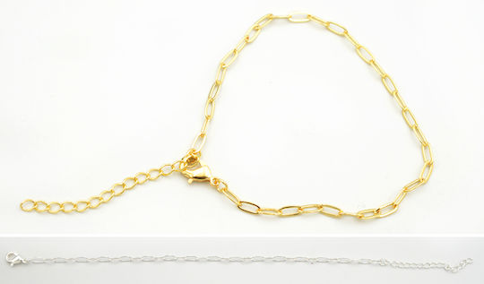 Metallisches Armband Kette 18cm 0517994 Enthält 12 Stück Gold