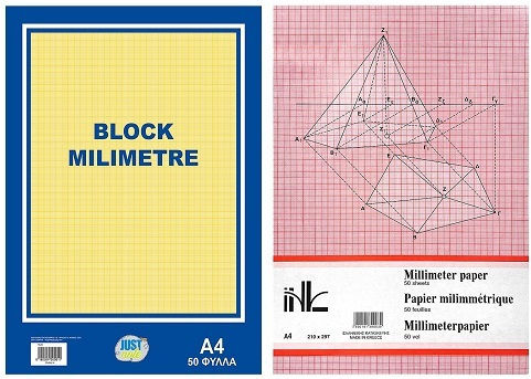 Justnote Notizblock 50 Blätter A4 Millimeterpapier