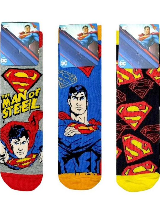 Disney Παιδικές Κάλτσες Superman Πολύχρωμες 3 Ζευγάρια
