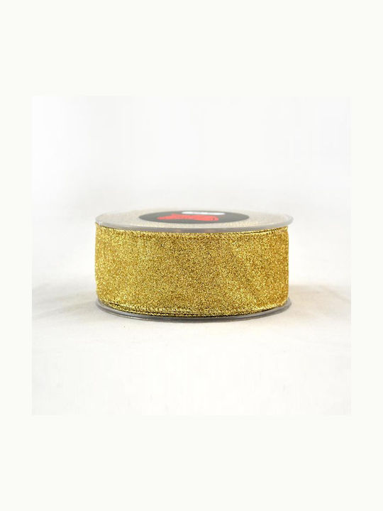 Weihnachtskranz Polyestersatin Gold Dust Gold 6,7cm x 9m 229.001.0135.04