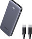 Ugreen PB535 Power Bank 10000mAh 30W με Θύρα USB-A και 2 Θύρες USB-C Power Delivery Γκρι