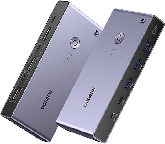 Ugreen Kvm Switch 2 Θέσεων Usb/dp KVM & Data Switch με USB / USB 3.0 / USB-C