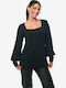 Women's Sweater with 3/4 Sleeve Black