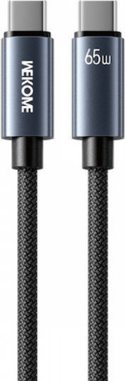 WK USB 2.0 Cable USB-C Male - USB-C 65W PD Black 1.2m 250925