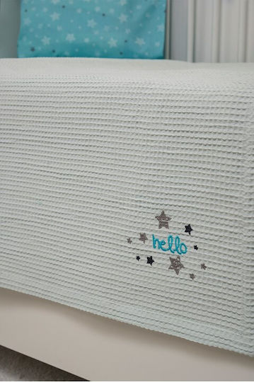 Naf Naf Blanket Cot Waffle Blue