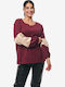 Women's Blouse Cotton Burgundy