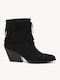 Black Western Ankle Boots Fringe Pointed Toe
