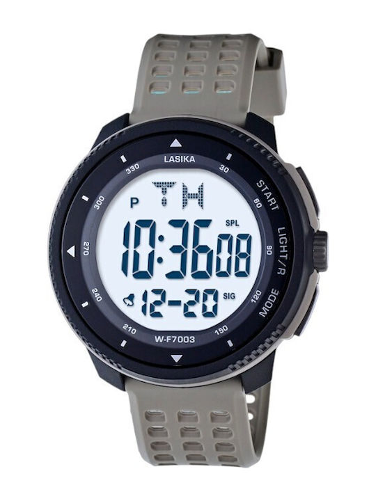 Digital Men's Watch 56mm Battery with Beige Rub...