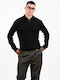 Langarm Herrenbluse Schwarz