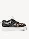 Adidași Negri Detalii Leopard Talpă Chunky