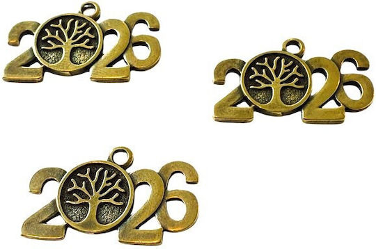 Metal Charms 2026 "Tree of Life" 3.7x2cm 3pcs