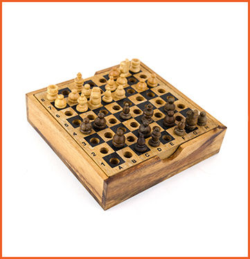 Paradise Waterfalls Wooden Chess Pawns Handmade Black / White 4cm