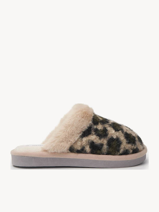 Бежови Пантофи С Кожена Подплата Animal Print