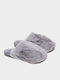 Winter Women's Slippers with Fur Gray