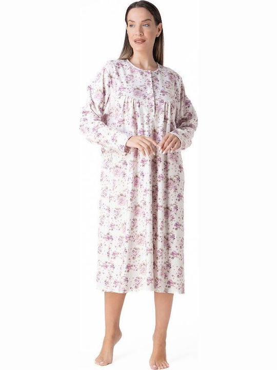 Relax Lingerie Χειμερινό Γυναικείο Σετ Πιτζάμας Βαμβακερό Λιλά