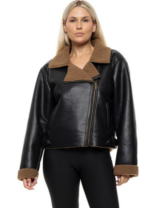 Γυναικείο Biker Jacket Καφέ