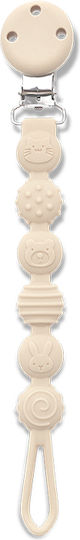 Lorelli Clip Pacifier made of Silicone Beige