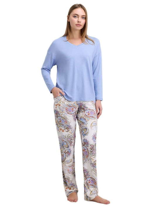 GoldenBay Winter Women's Pyjama Set Light Blue
