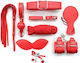 Smd Dominator Red Full BDSM Bondage Restrain Gear Complete Set BDSM 9 Red Accessories