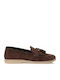 Leather Women's Moccasins in Brown Color