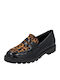 Leder Damen Mokassins in Schwarz Farbe