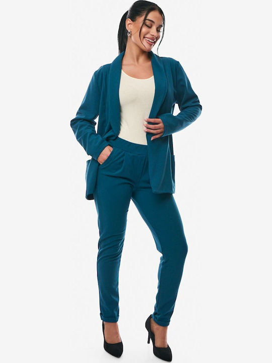 Dress Up Blazer pentru femei Sacou Petrol