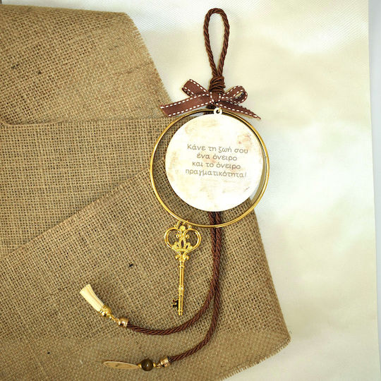 LiebeQueen Handmade Hanging Lucky Charm Basin Wrench Brown made of Metal 1pcs