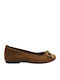 Suede Ballerinas Tabac Brown