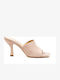 Suede Mules with Heel in Pink Color